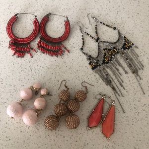 Various statement earrings